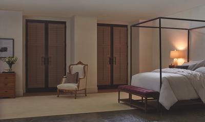 Room darkening shutters